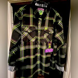 Dixxon Frankie Frankenstein flannel. XXL. Only tried on. New w/tags, sticker bag